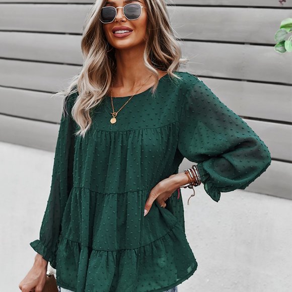 VINTAGE BOHO CHIC LAYERED BELL SLEEVED BLOUSE - Picture 3 of 9